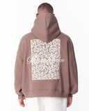 Applique Lace 3D Embroidery Hoodie Brown