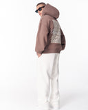 Applique Lace 3D Embroidery Hoodie Brown (4)
