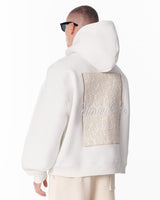 Hoodie Wit met Kant Appliqué en 3D Borduurwerk