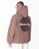 Mandala Shining Print with 3D Embroidery Hoodie Brown (7)