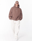 Mandala Shining Print with 3D Embroidery Hoodie Brown (9)