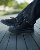 MonoFlux High Sole Black Elastic Scuba Fabric Sneakers (6)