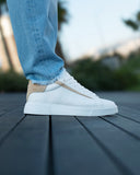 Axino Men's Casual White Sneakers With Beige Details (7)