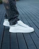 Axino Men's Casual White Sneakers With Gray Details (9)