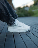 Axino Men's Casual White Sneakers With Gray Details (7)
