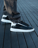 Axino Men's Casual Black Sneakers With White Details (5)
