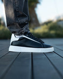 Axino Men's Casual Black Sneakers With White Details (7)