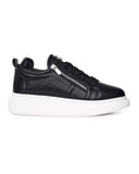 Chunky Sneakers Designer Zipper Shoes Black-White