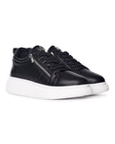 Chunky Sneakers Designer Zipper Shoes Black-White (3)