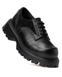 Shadow Chunky Derby Black Leather Shoes (3)