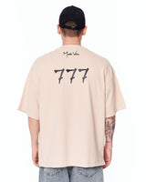 '777' T-shirt Designer Oversize pour Hommes avec Détail d'Impression 3D