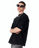 Men's Extra Oversized Basic Black T-shirt featuring a loose fit and drop shoulder design