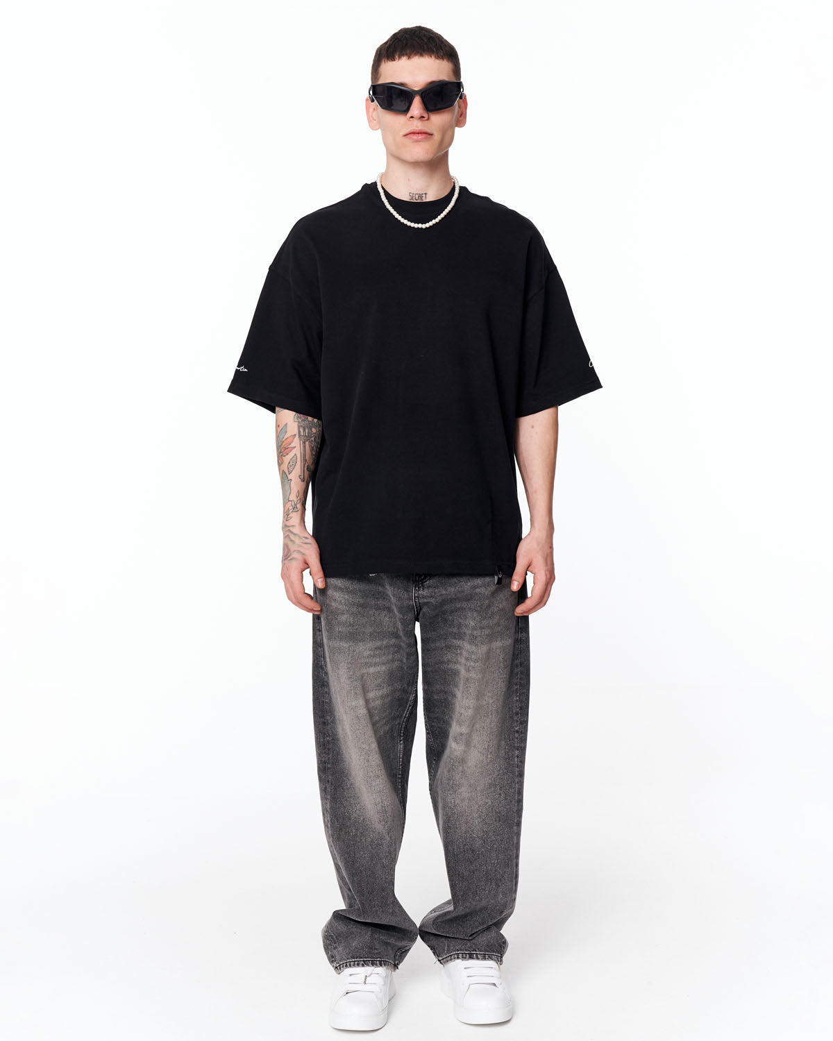 Men's Extra Oversized Basic Black T-shirt | Martin Valen