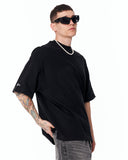 Men's Extra Oversized Basic Black T-shirt with minimal streetwear styling
