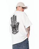 Men's Oversized Martin Valen Screen Printed White Heavy T-Shirt with a clean white base and oversized shape