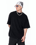 Because Text Print Oversized Black T-Shirt with monochrome text design