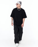 Because Text Print Oversized Black T-Shirt with urban streetwear typography