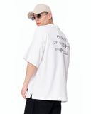Because Text Print Oversized White T-Shirt in white cotton streetwear style