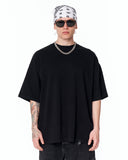 Follow The Stream Oversized Black T-Shirt with white statement text print