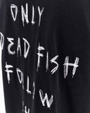 Follow The Stream Oversized Black T-Shirt with relaxed oversized fit