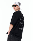 Follow The Stream Oversized Black T-Shirt with bold slogan artwork