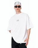 Look Mom Text Print Oversized White T-Shirt with monochrome text design