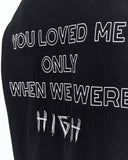 Loved Me Text Print Oversized Black T-Shirt with relaxed oversized fit