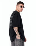 Loved Me Text Print Oversized Black T-Shirt in black cotton streetwear style