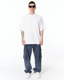 Loved Me Text Print Oversized White T-Shirt with bold slogan style lettering