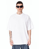 Loved Me Text Print Oversized White T-Shirt with black graphic text print