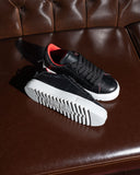 Men’s Low Top Sneakers Shoes Black-White