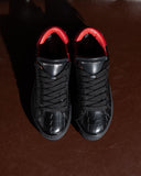 Men’s Low Top Sneakers Shoes Black-Red