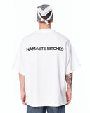 Namaste Streetwear Oversized White T-Shirt with bold black text print