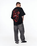 No Heart Graphic Oversized Black T-Shirt in black cotton streetwear style