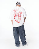 T-shirt bianca oversized No Heart Graphic