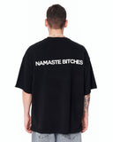 Namaste Streetwear Oversized Black T-Shirt in minimal black streetwear style