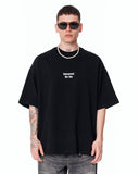 Underground Hip Hop Oversized Black T-Shirt with white gothic text print