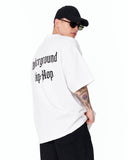Underground Hip Hop Oversized White T-Shirt with bold underground graphic print