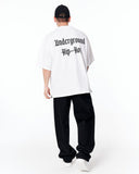 Underground Hip Hop Oversized White T-Shirt with hip hop inspired typography