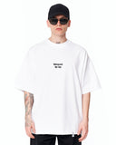 Underground Hip Hop Oversized White T-Shirt with black gothic text print