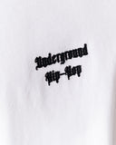 Underground Hip Hop Oversized White T-Shirt with bold streetwear typography