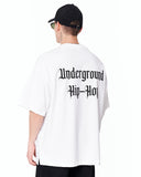 Underground Hip Hop Oversized White T-Shirt with oversized relaxed fit