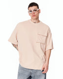 T-shirt beige oversize Utility Pocket