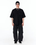 T-shirt nera oversize Utility Pocket