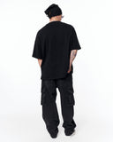 Utility Pocket Oversized Black T-Shirt for everyday streetwear comfort