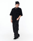 T-shirt nera oversize Utility Pocket