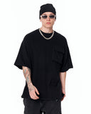 Utility Pocket Oversized Black T-Shirt for modern casual outfits