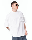 Utility Pocket Oversized White T-Shirt with oversized streetwear cut