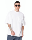Utility Pocket Oversized White T-Shirt with clean plain design