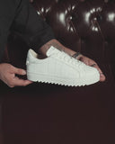 Martin Valen Mono Croco Sneakers White Leather product video showing croco-embossed calf leather, serrated outsole and rear knot detail
